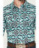 Image #3 - Rock & Roll Denim Men's Southwestern Print Long Sleeve Snap Stretch Western Shirt, Teal, hi-res