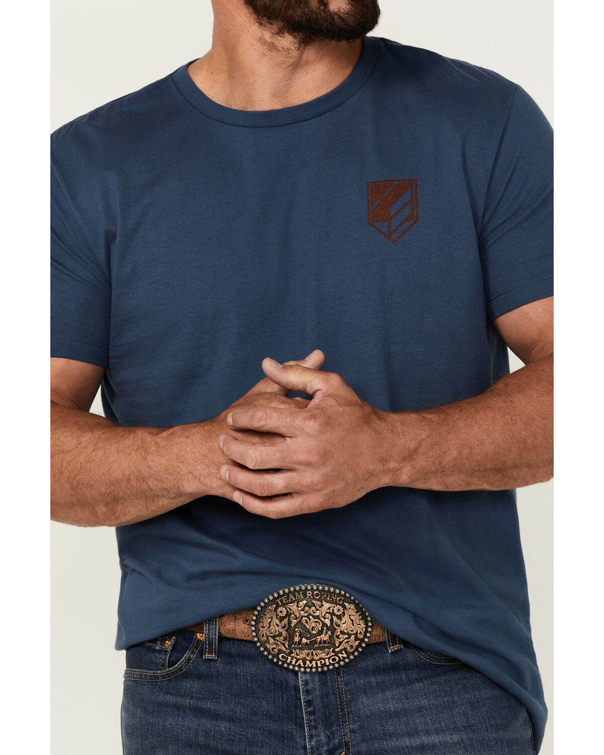 Image #4 - RANK 45® Men's Bull Shield Short Sleeve Graphic T-Shirt, Navy, hi-res