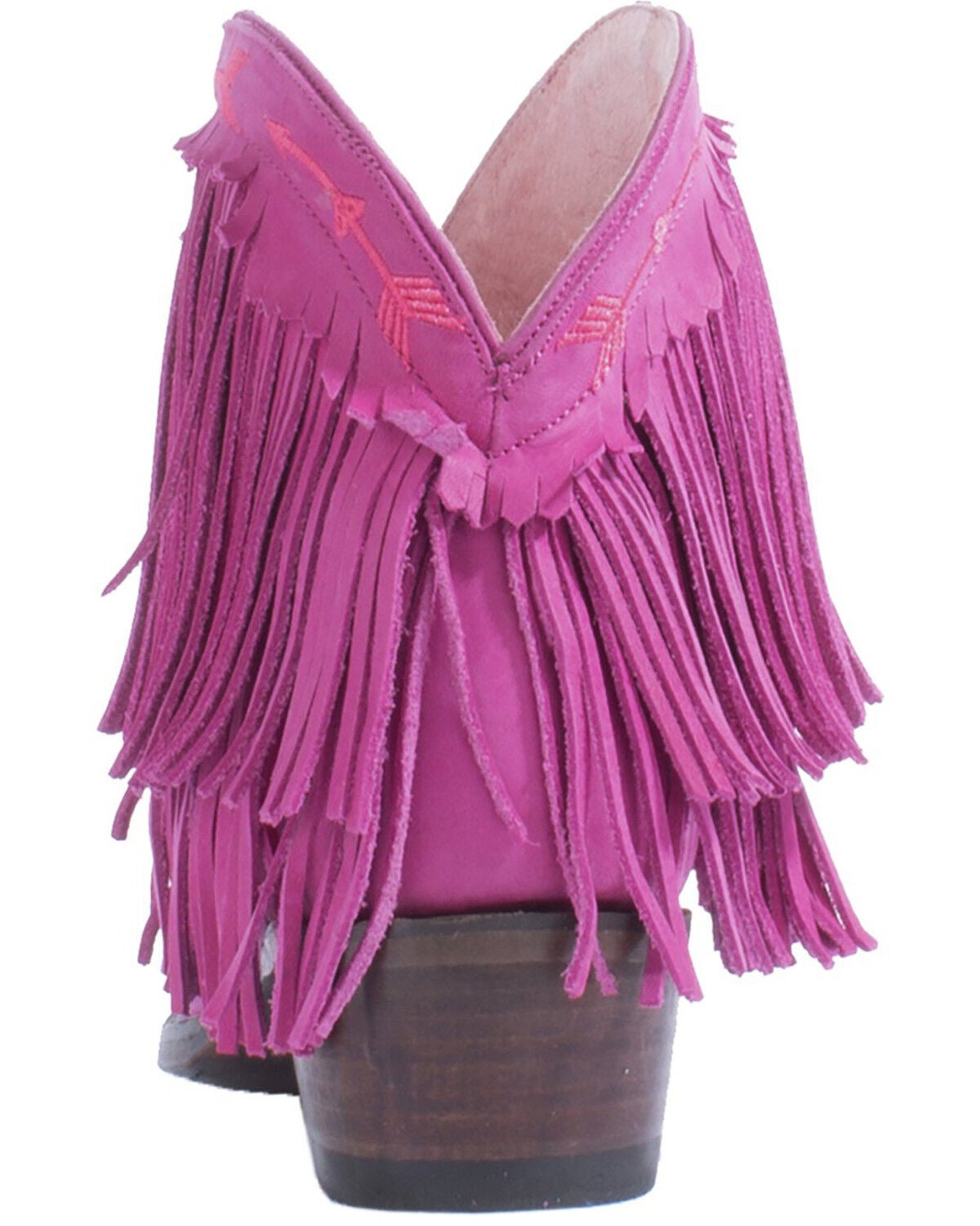 pink fringe booties