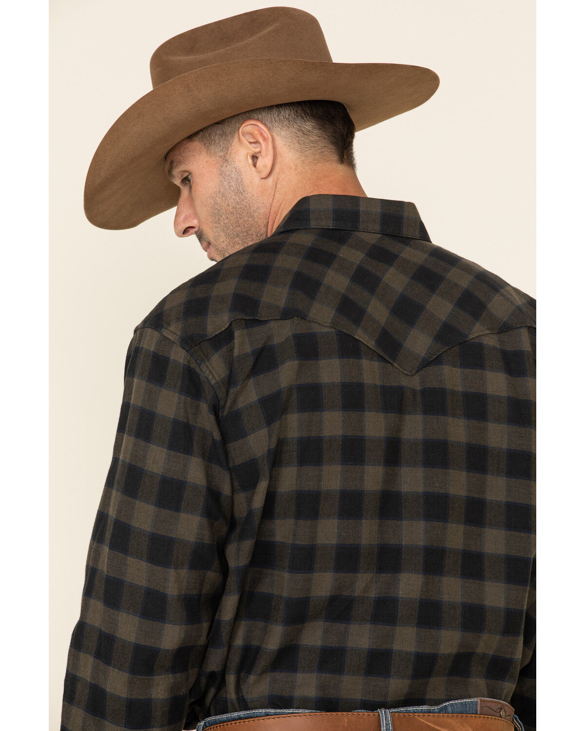 Image #4 - Resistol Men's Black Percy Priest Plaid Long Sleeve Western Shirt, Black, hi-res