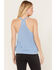 Cleo + Wolf Women's V-Neck Flared Sweater Tank, Medium Blue, hi-res