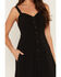 Image #3 - Lovestitch Women's Sleeveless Snap Front Midi Dress, Black, hi-res