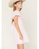 Image #2 - Originality Girls' Emma Gingham Tie Back Dress, Pink, hi-res