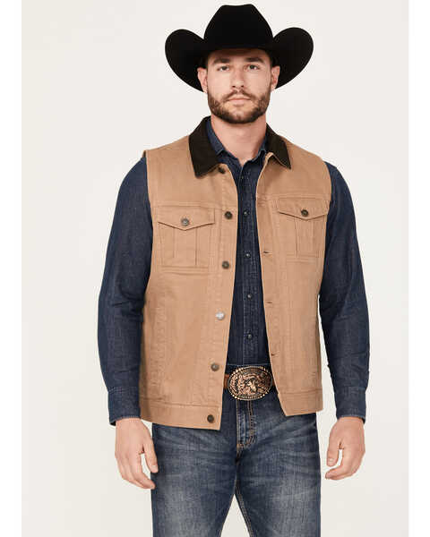 Image #1 - Cody James Men's Ozark Button-Down Vest, Tan, hi-res