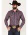 Image #1 - Cody James Men's Jefferson Paisley Print Long Sleeve Snap Western Shirt - Tall, Navy, hi-res