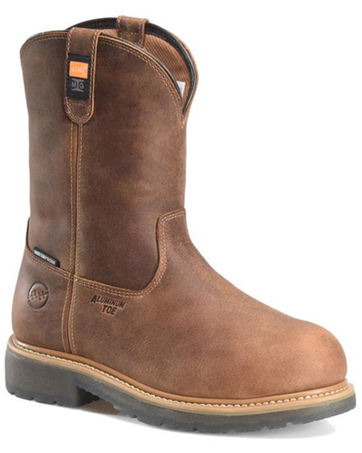 Double H Men's 10" Boss Waterproof Wellington Work Boots - Round Toe, Brown, hi-res