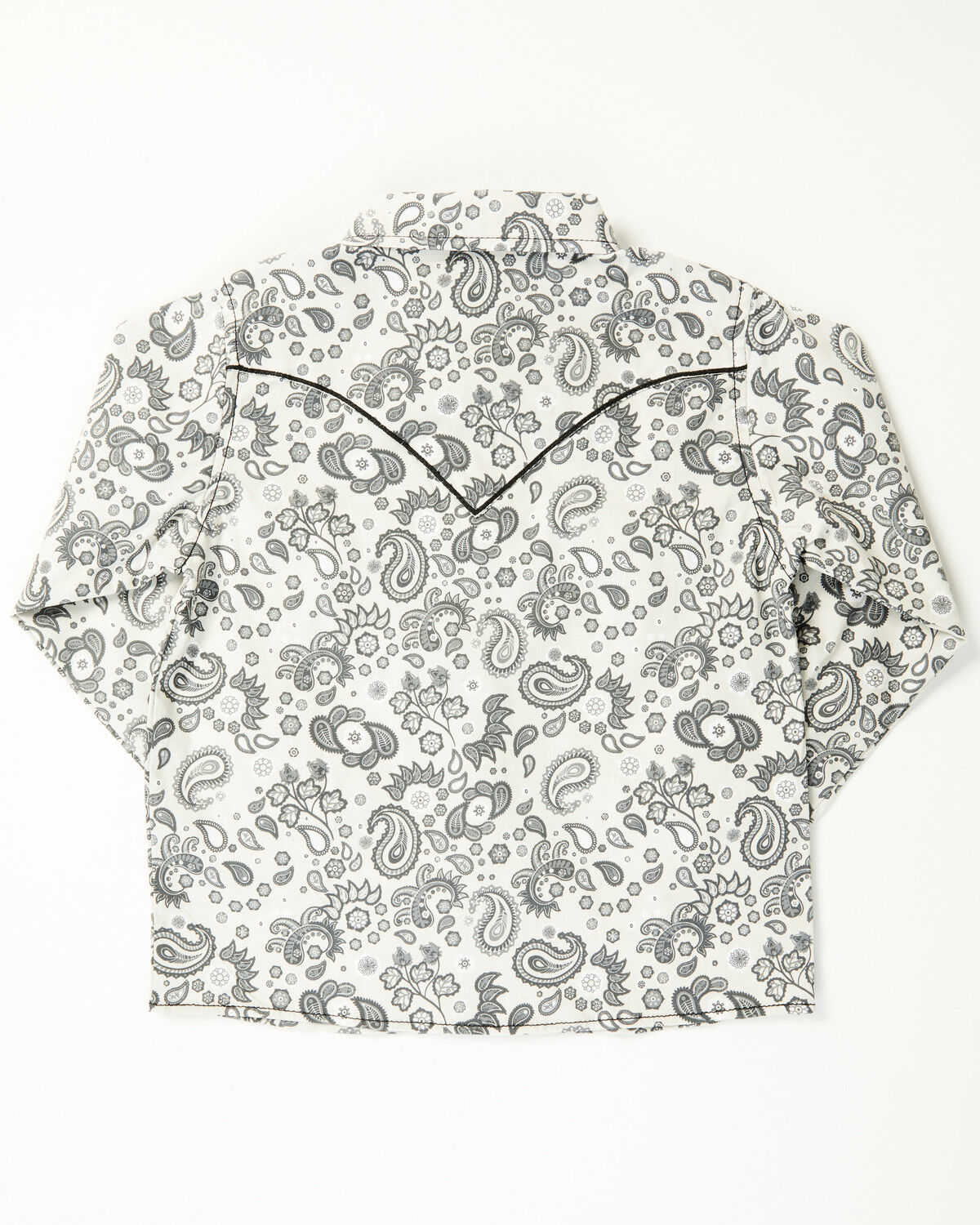 Image #3 - Cowboy Hardware Toddler Boys' Paisley Print Long Sleeve Pearl Snap Stretch Western Shirt, White, hi-res