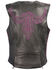 Image #2 - Milwaukee Leather Women's Phoenix Stud Embroidered Snap Front Vest - 3X, Black/purple, hi-res