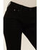Image #4 - Miss Me Women's Mid Rise Cross Pocket 32" Bootcut Stretch Denim Jeans, Black, hi-res