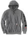 Image #2 - Carhartt Men's FR Solid Force Midweight Signature Logo Hooded Work Sweatshirt - Big , Grey, hi-res