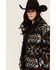 Image #2 - Cruel Girl Women's Southwestern Print Tweed Jacket , Black, hi-res