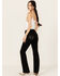 Image #1 - Miss Me Women's Mid Rise Wing Pocket Bootcut Stretch Denim Jeans, Black, hi-res