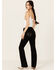 Image #1 - Miss Me Women's Mid Rise Wing Pocket Bootcut Stretch Denim Jeans , Black, hi-res