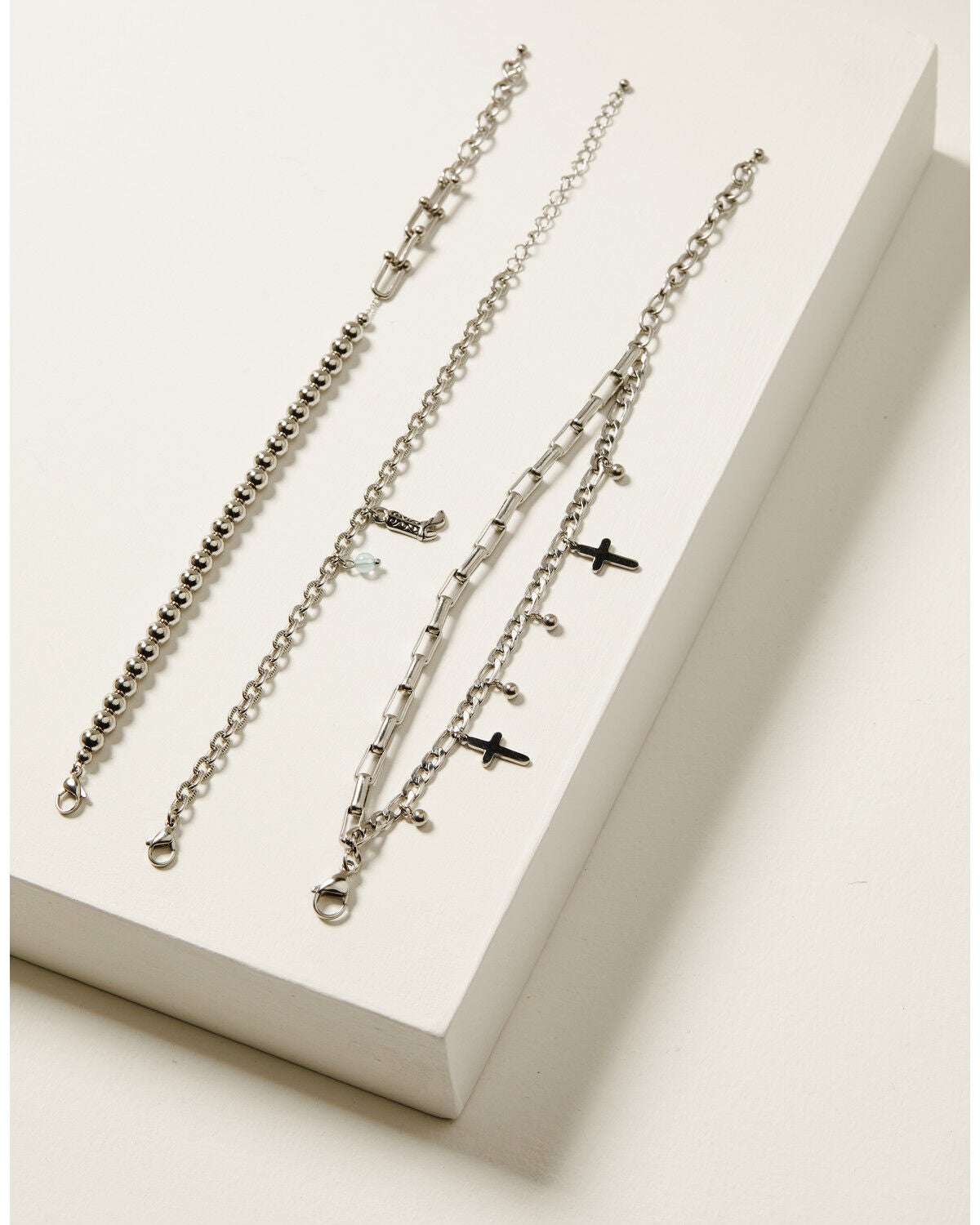 Shyanne Women's Cross Bracelet Set - 3 Piece, Silver, hi-res