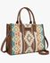 Image #1 - Wrangler Women's Sherpa Southwestern Print Canvas Crossbody Tote, Brown, hi-res