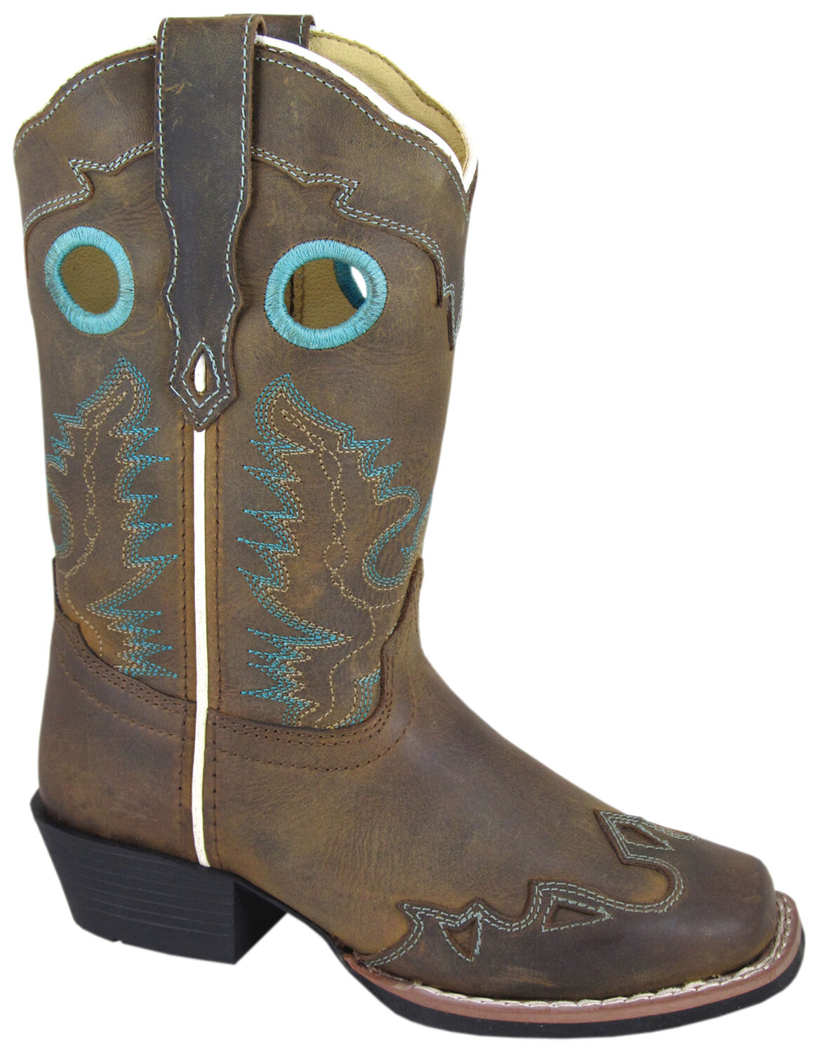 Image #1 - Smoky Mountain Girls' Eldorado Western Boots - Square Toe, Brown, hi-res