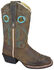 Image #1 - Smoky Mountain Girls' Eldorado Western Boots - Square Toe, Brown, hi-res