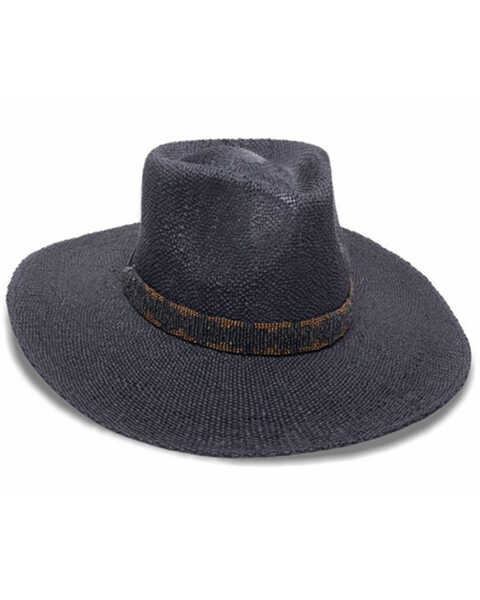 Nikki Beach Women's Twilight Toyo Straw Rancher Hat , Black, hi-res