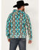 Image #4 - Rock & Roll Denim Men's Southwestern Hooded Sweatshirt, Turquoise, hi-res