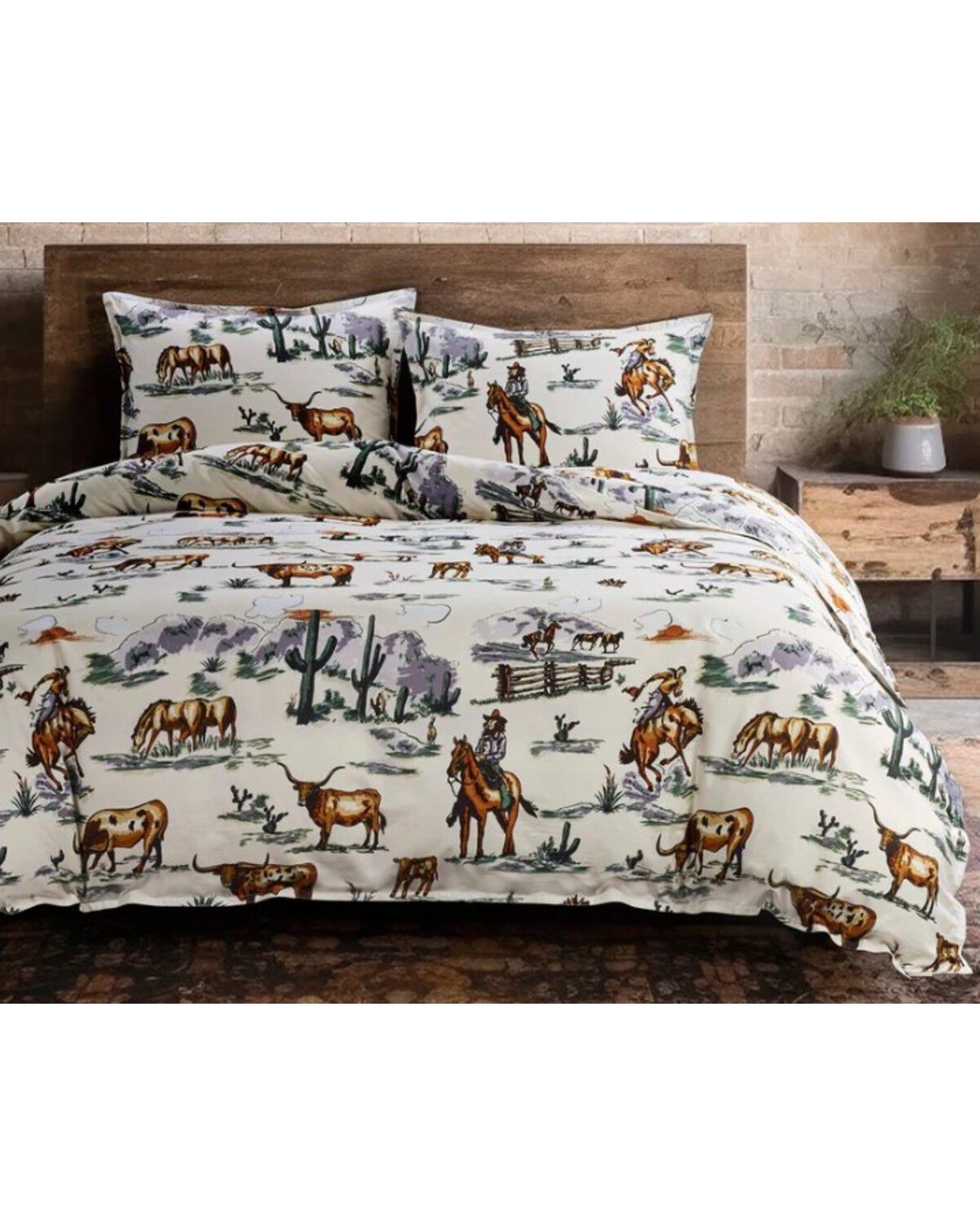 Image #2 - HiEnd Accents Ranch Life Reversible Queen Size Bedding Set - 3 Piece, Multi, hi-res
