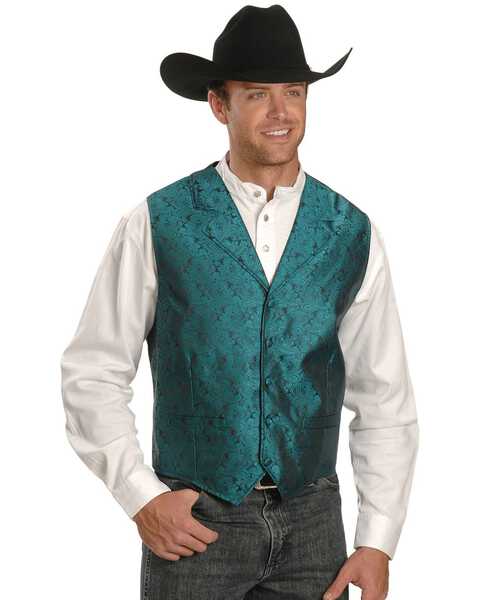 Image #1 - Rangewear by Scully Paisley Print Vest - Big & Tall, Teal, hi-res