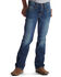 Image #2 - Ariat Boys' B5 Boundary Slim Fit Straight Leg Jeans, Med Blue, hi-res