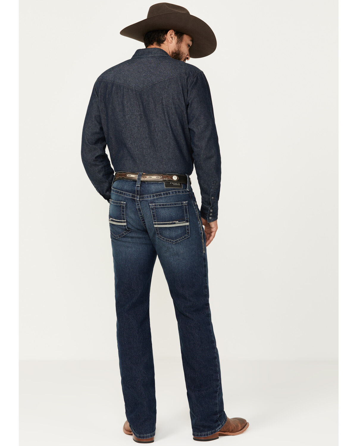 Image #3 - Ariat Men's M4 Colman Ferrin Dark Wash Relaxed Bootcut Durable Stretch Jeans - Big, Dark Wash, hi-res