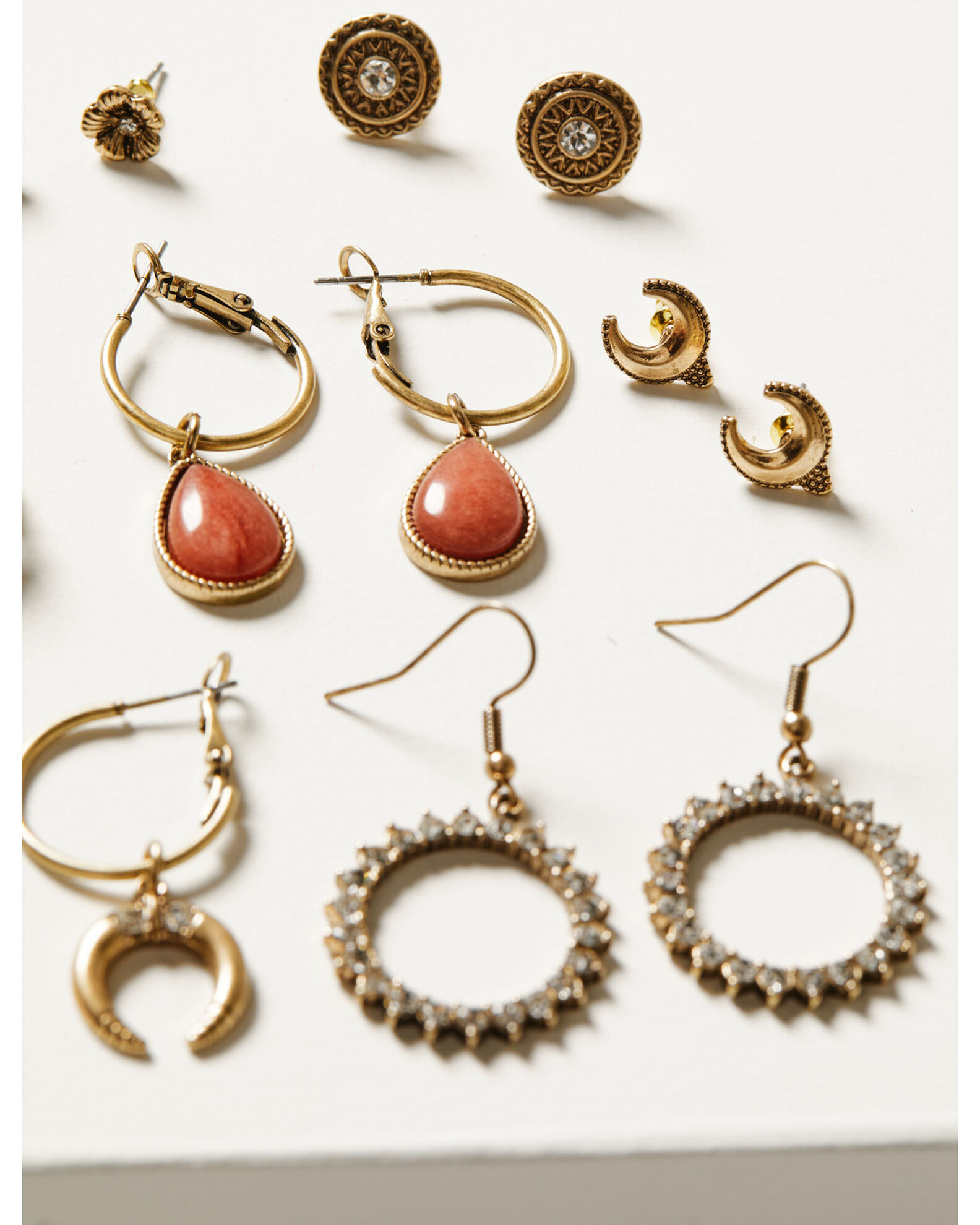 Image #3 - Shyanne Women's Golden Hour Crescent 7-Piece Earrings Set, , hi-res