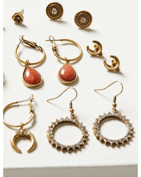 Image #3 - Shyanne Women's Golden Hour Crescent 7-Piece Earrings Set, Gold, hi-res
