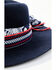 Marco Delli Navy Indiana Thick Patterned Band Wool Felt Fashion Hat , Navy, hi-res