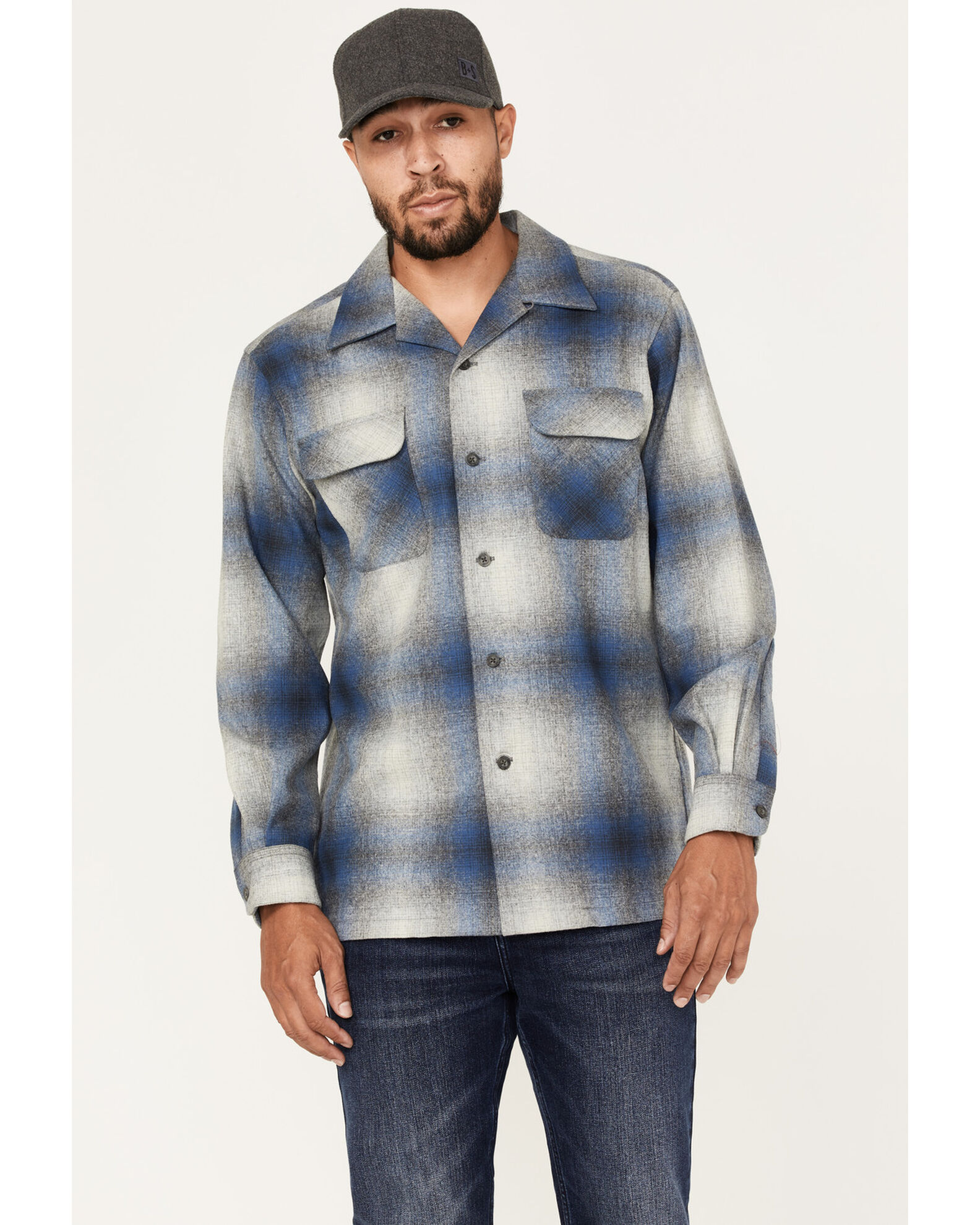 Product Name: Pendleton Men's Board Ombre Large Plaid Long Sleeve Western  Shirt