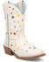 Image #1 - Dan Post Little Girls' Starlett Western Boots - Square Toe, White, hi-res