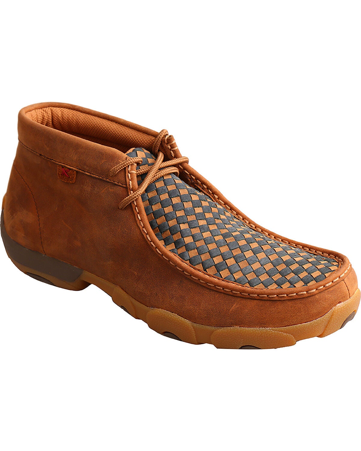 Twisted X Men's Slip-On Basketweave Driving Mocs - Moc Toe, Brown, hi-res
