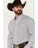 Wrangler Men's Classics Geo Print Long Sleeve Button-Down Western Shirt - Big, Navy, hi-res