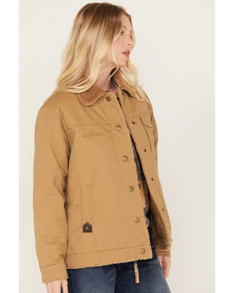 Image #3 - Cleo + Wolf Women's Sherpa Lined Canvas Jacket , Wheat, hi-res