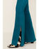 Image #2 - Idyllwind Women's Mid Rise Split Flare Denim Jeans, Deep Teal, hi-res