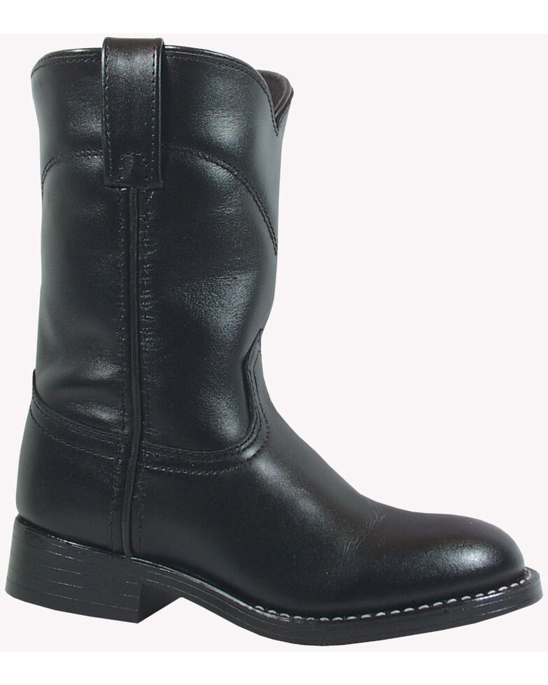 Smoky Mountain Boys' Roper Western Boots - Round Toe, Black, hi-res