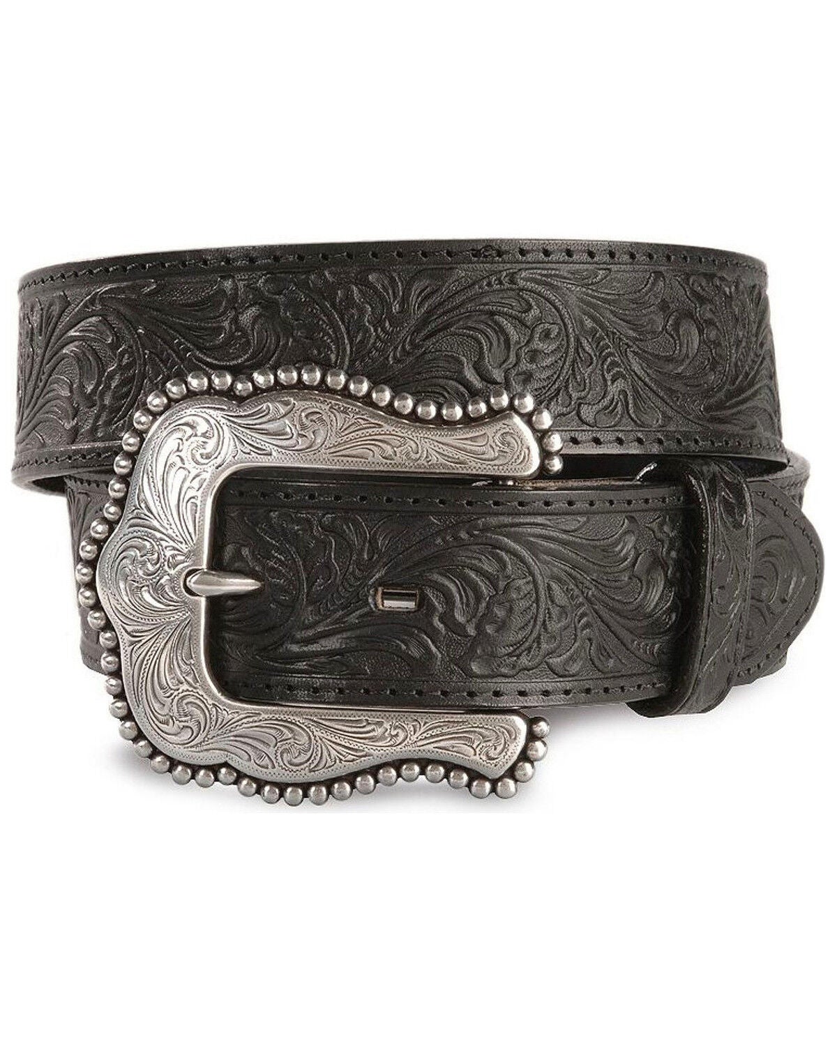 Tony Lama Women's Layla Leather Belt, Black, hi-res