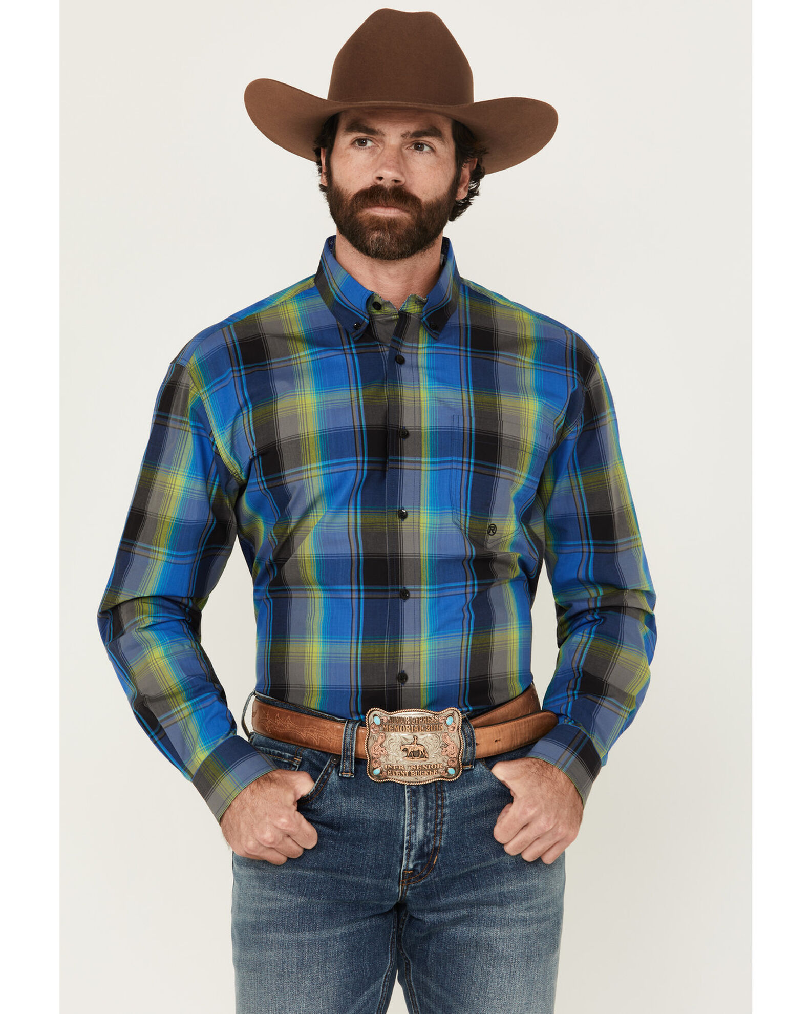Roper Men s Amarillo Plaid Print Long Sleeve Button Down Western Shirt Sheplers