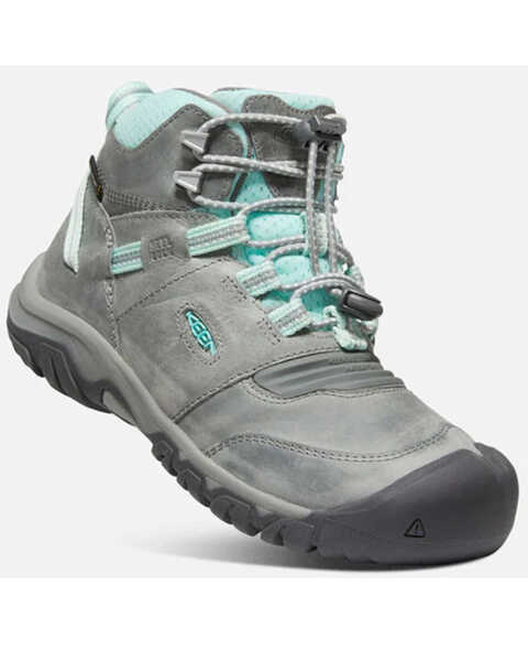 Image #1 - Keen Girls' Ridge Flex Waterproof Hiking Boots - Soft Toe , Grey, hi-res