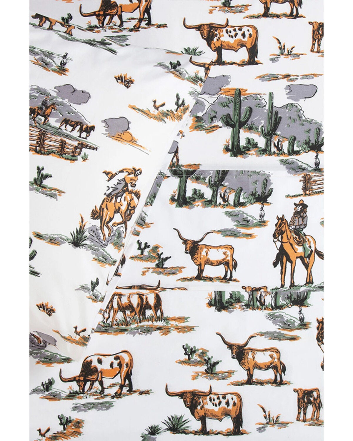 Image #2 - HiEnd Accents 200TC Cotton Ranch Life 4 Piece Sheet Set - King Size, Multi, hi-res