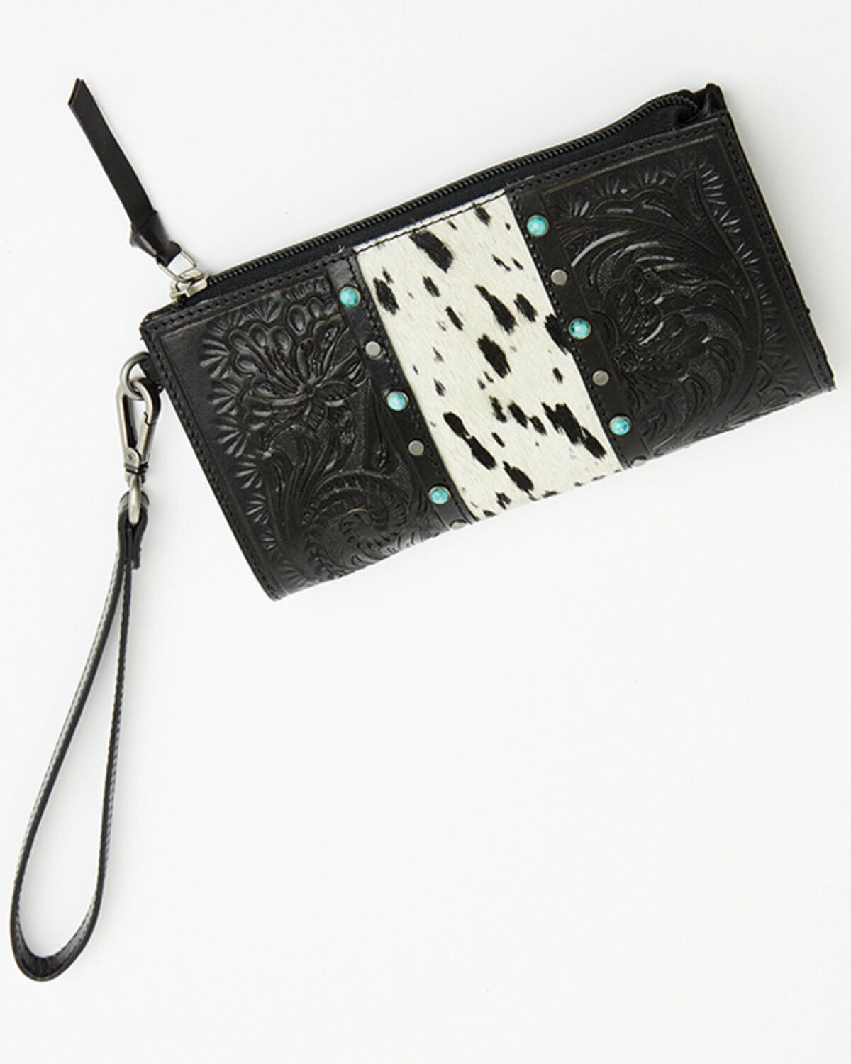 Image #2 - Idyllwind Women's Geneva Hairon Cowhide Clutch, Black, hi-res