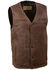 Image #1 - Milwaukee Leather Men's Gambler Concealed Carry Vintage Motorcycle Leather Vest, Brown, hi-res