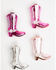 Image #1 - Boot Barn Cowboy Boots Glass Christmas Ornament Set - 4 Piece, Pink, hi-res