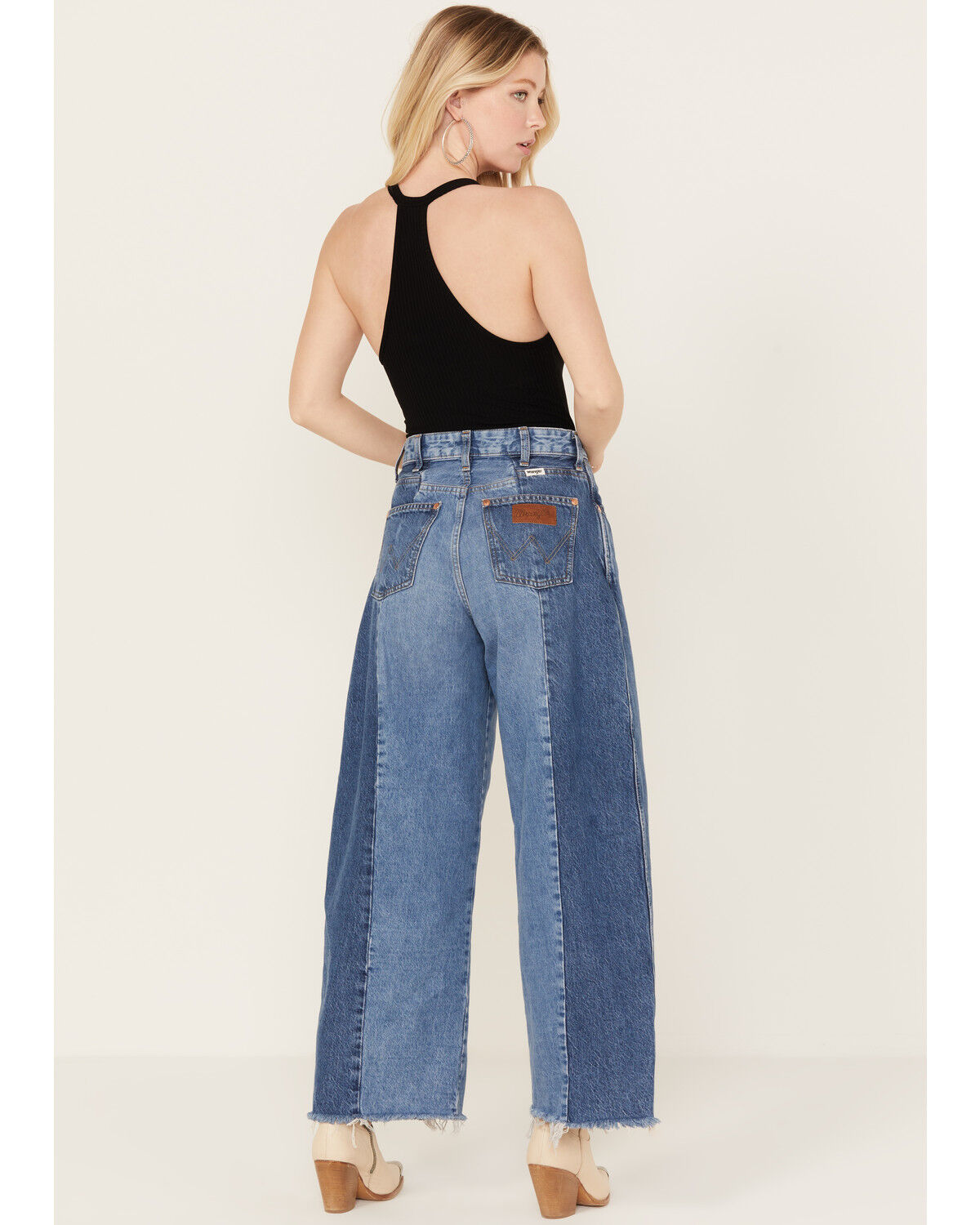 Image #3 - Wrangler Women's Medium Wash Mid Rise Color Block Together Again Wide Leg Jeans, , hi-res