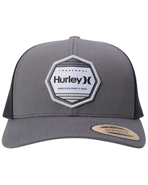 Hurley Men's Pacific Logo Patch Mesh Back Trucker Cap, Dark Grey, hi-res