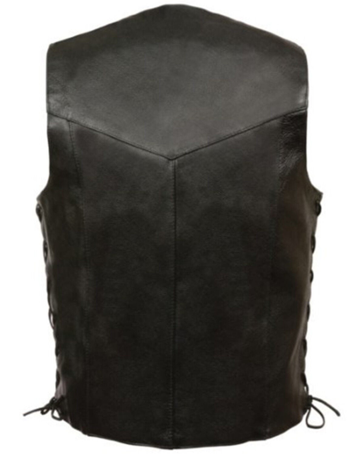 Image #2 - Milwaukee Leather Men's 4X Classic Side Lace Biker Vest - Big, Black, hi-res