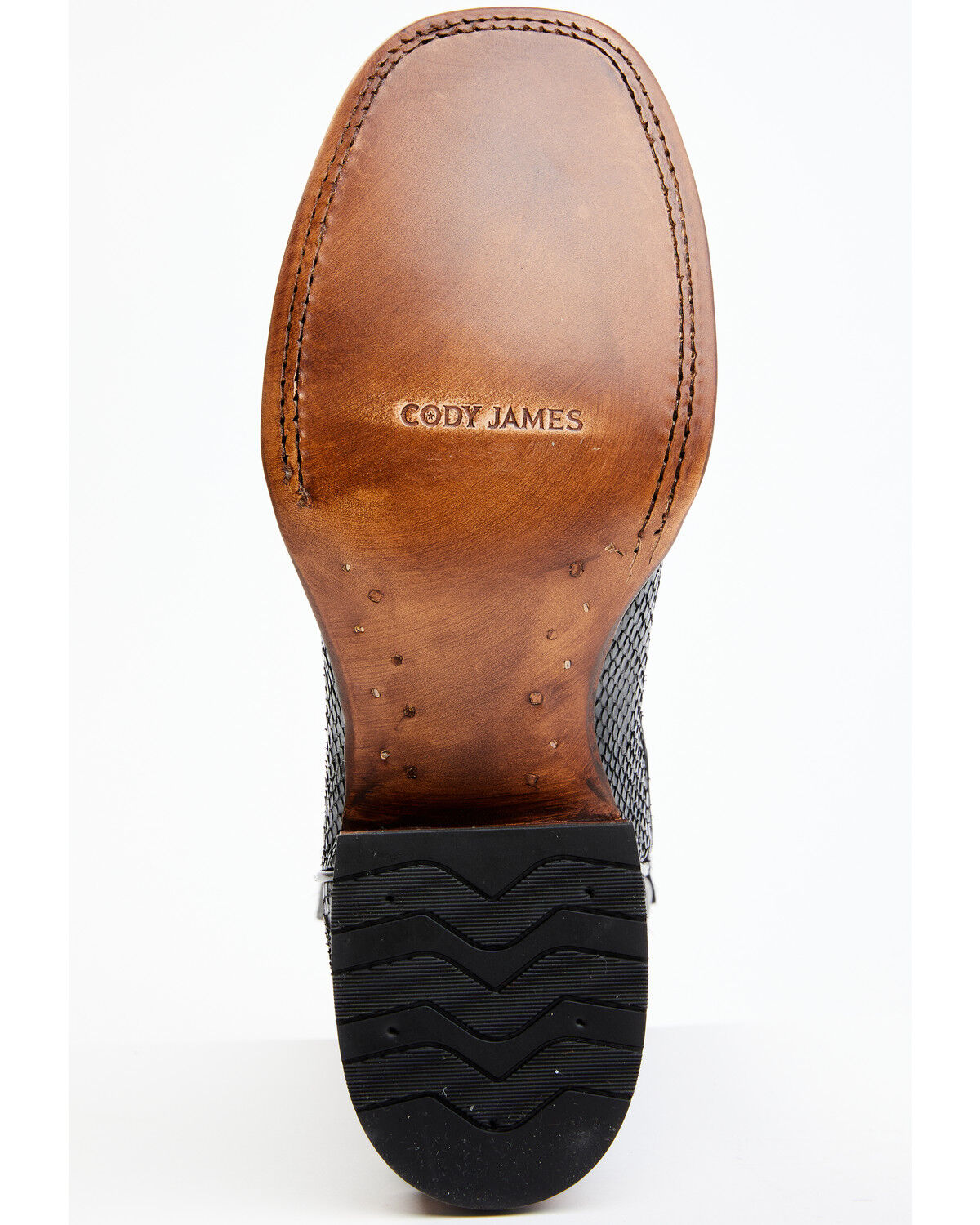 Image #7 - Cody James Men's Matte Python Exotic Western Boots - Broad Square Toe, Black, hi-res