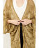 Image #3 - En Creme Women's Floral Metallic Long Sleeve Duster Kimono, Olive, hi-res