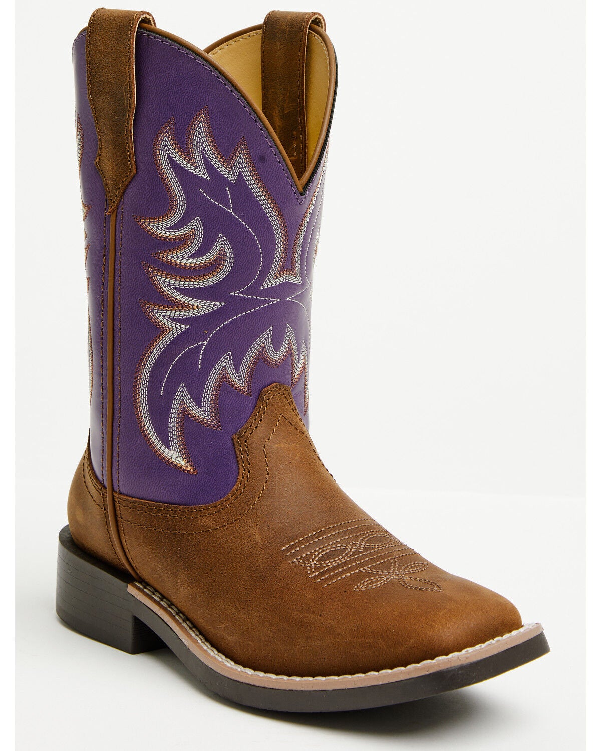 Image #1 - Shyanne Girls' Hannah Performance Western Boots - Broad Square Toe, Purple, hi-res